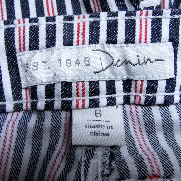 C est. 1946 Denim Striped Skinny Crop Jeans - Picture 9 of 10